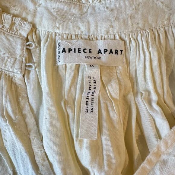 Apiece Apart Cream Nissi Tiers Fil Coupe Voile Tank Top Size M Ivory Preppy City - Picture 7 of 10